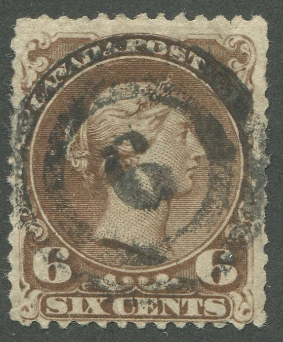 0027CA2002 - Canada #27c, 2-Ring Numeral Cancel &#39;6&#39;