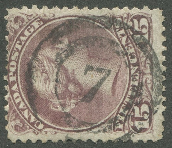 0029CA2002 - Canada #29b, 2-Ring Numeral Cancel &#39;7&#39;