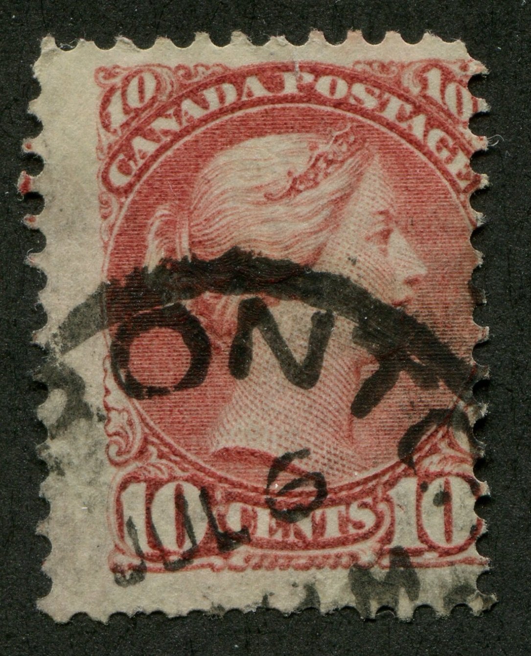 0040CA1709 - Canada #40iii - Used &#39;Gash in 1&#39;