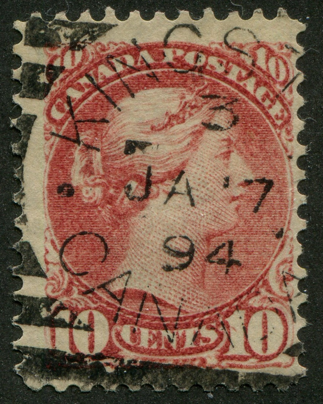 0045CA2206 - Canada #45iv - Used, &#39;Gash in 1&#39;