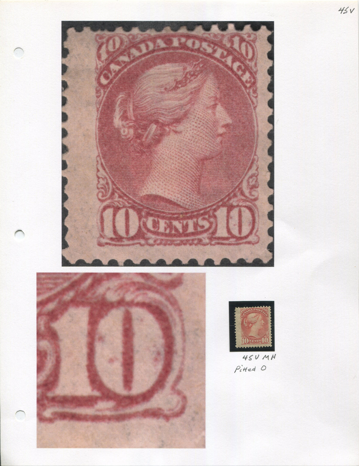 0045CA2206 - Canada #45v - Mint, Pitted &#39;0&#39; Variety