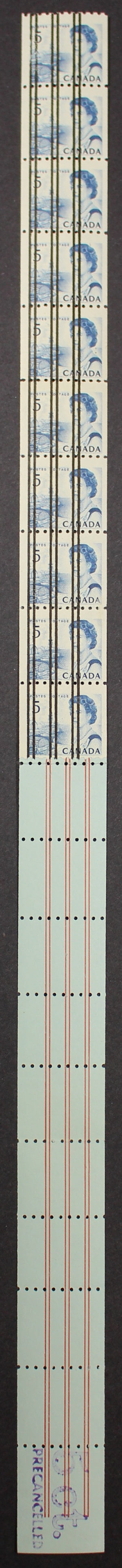 0468CA1810 - Canada #468xxi Mint Precancelled Start Strip of 10