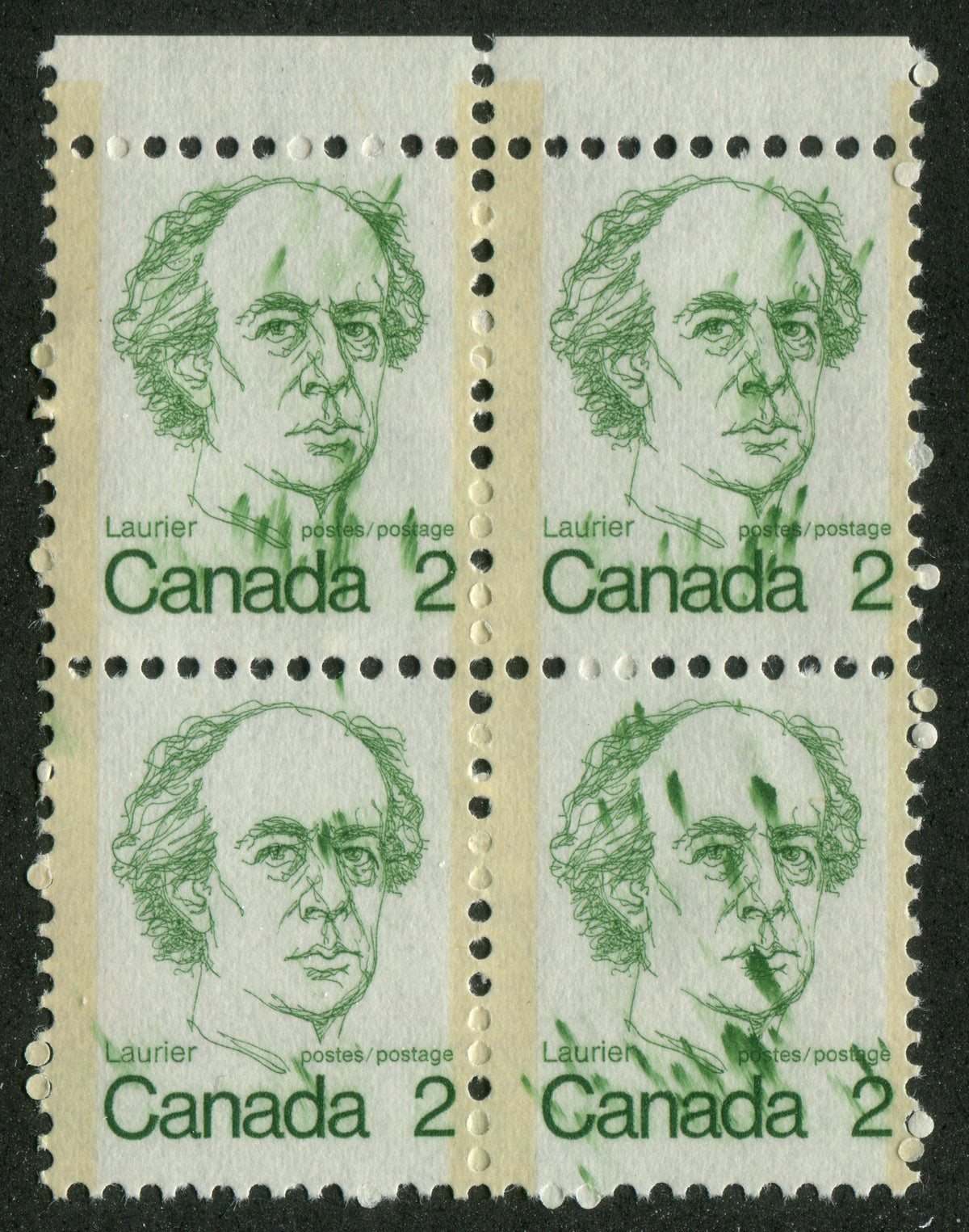 0587CA2209 - Canada #587 - Mint, Ink Smear Block of 4