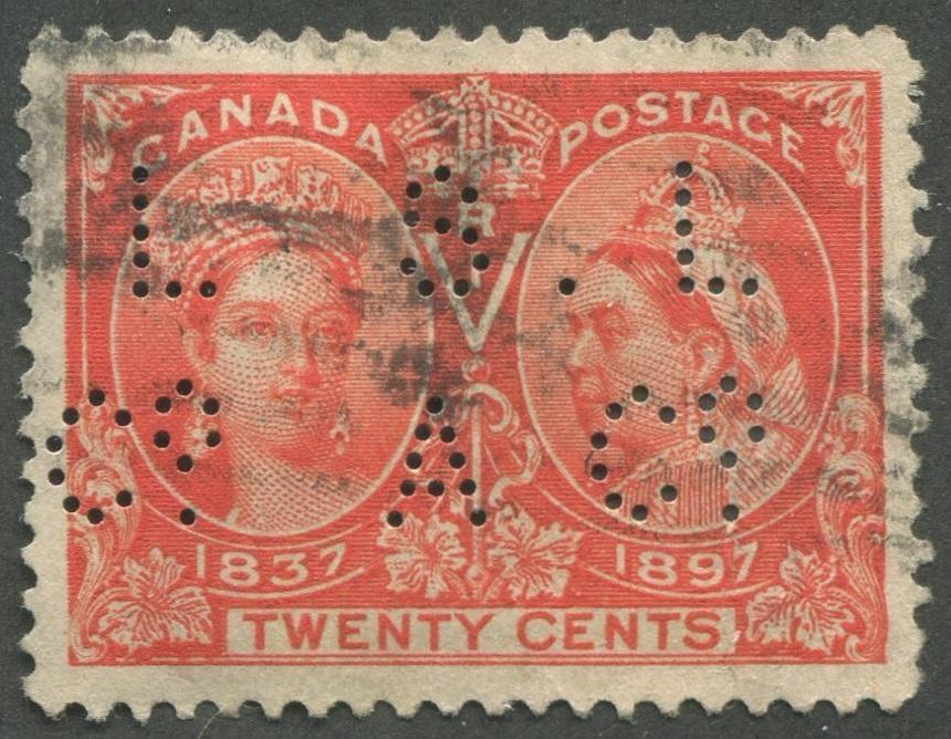 0059CA1811 - Canada #59, Perfin