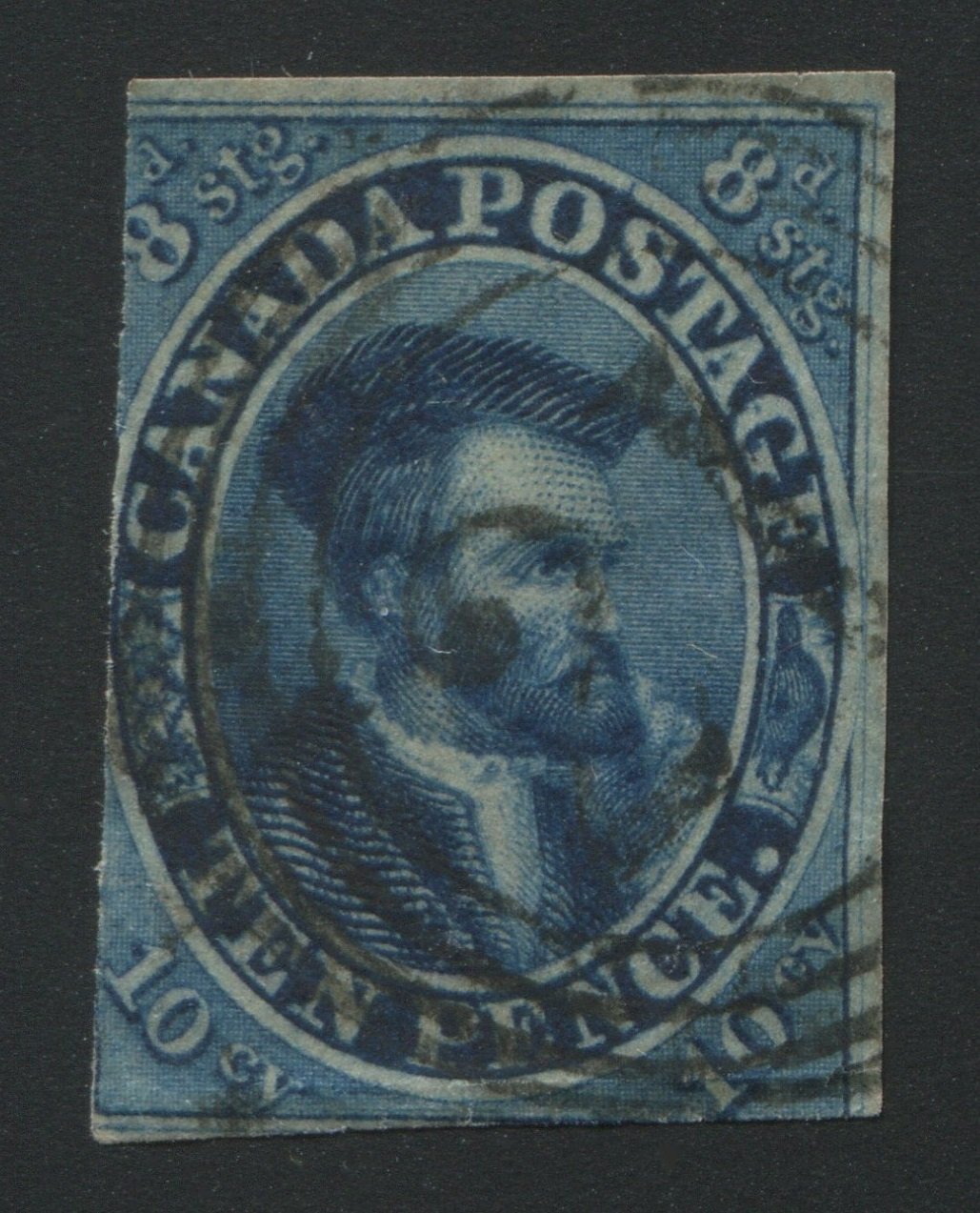 0007CA1709 - Canada #7 - Used Re-Entry - Deveney Stamps Ltd. Canadian Stamps