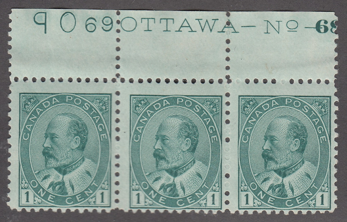 0089CA1711 - Canada #89 Plate Strip of 3