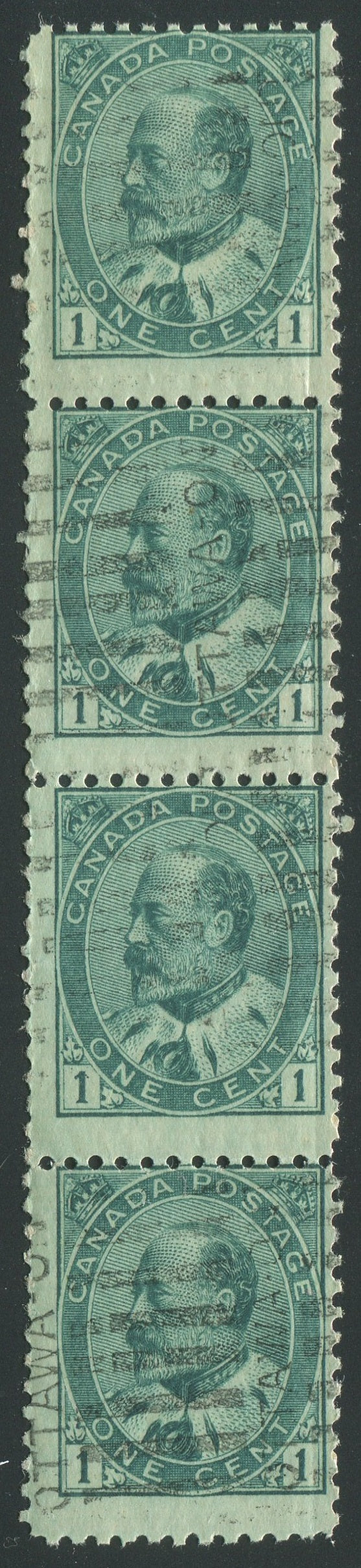 0089CA1810 - Canada #89xxxii - Mint Experimental Coil Strip of 4
