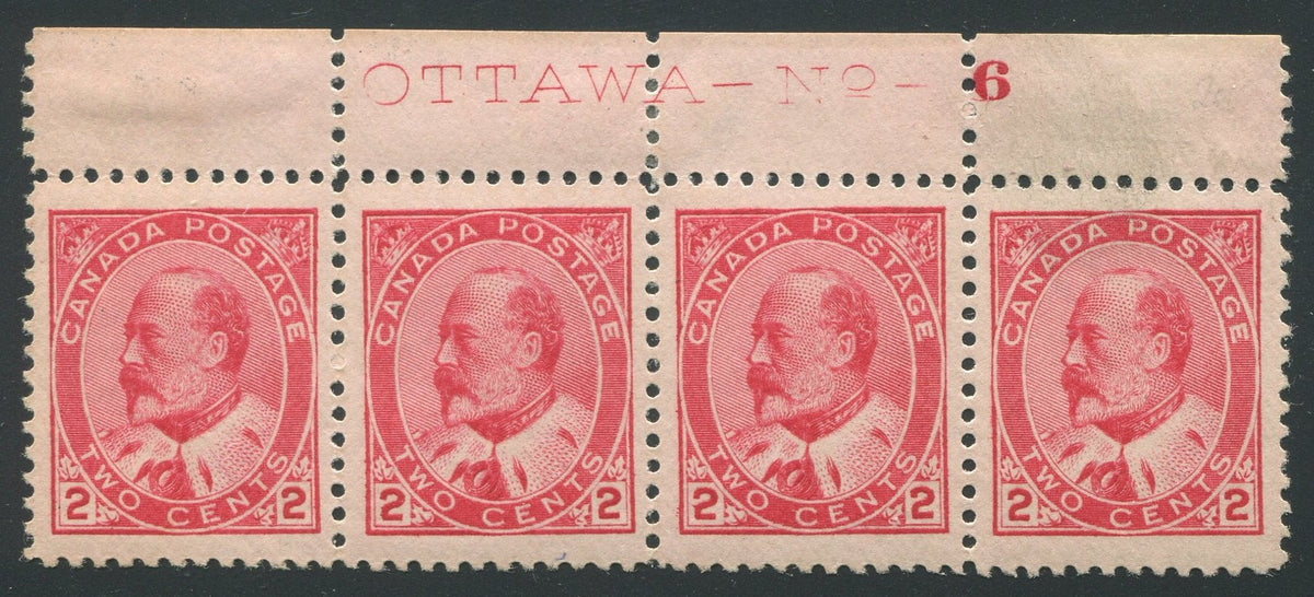 0090CA1710 - Canada #90 Plate Strip of 4