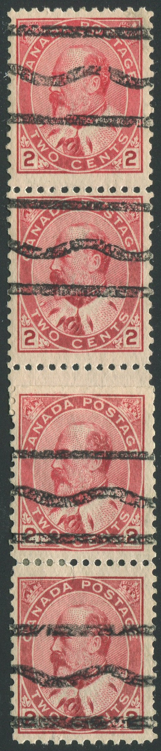 0090CA1810 - Canada #90xxxi - Mint Experimental Coil Paste-Up Strip of 4