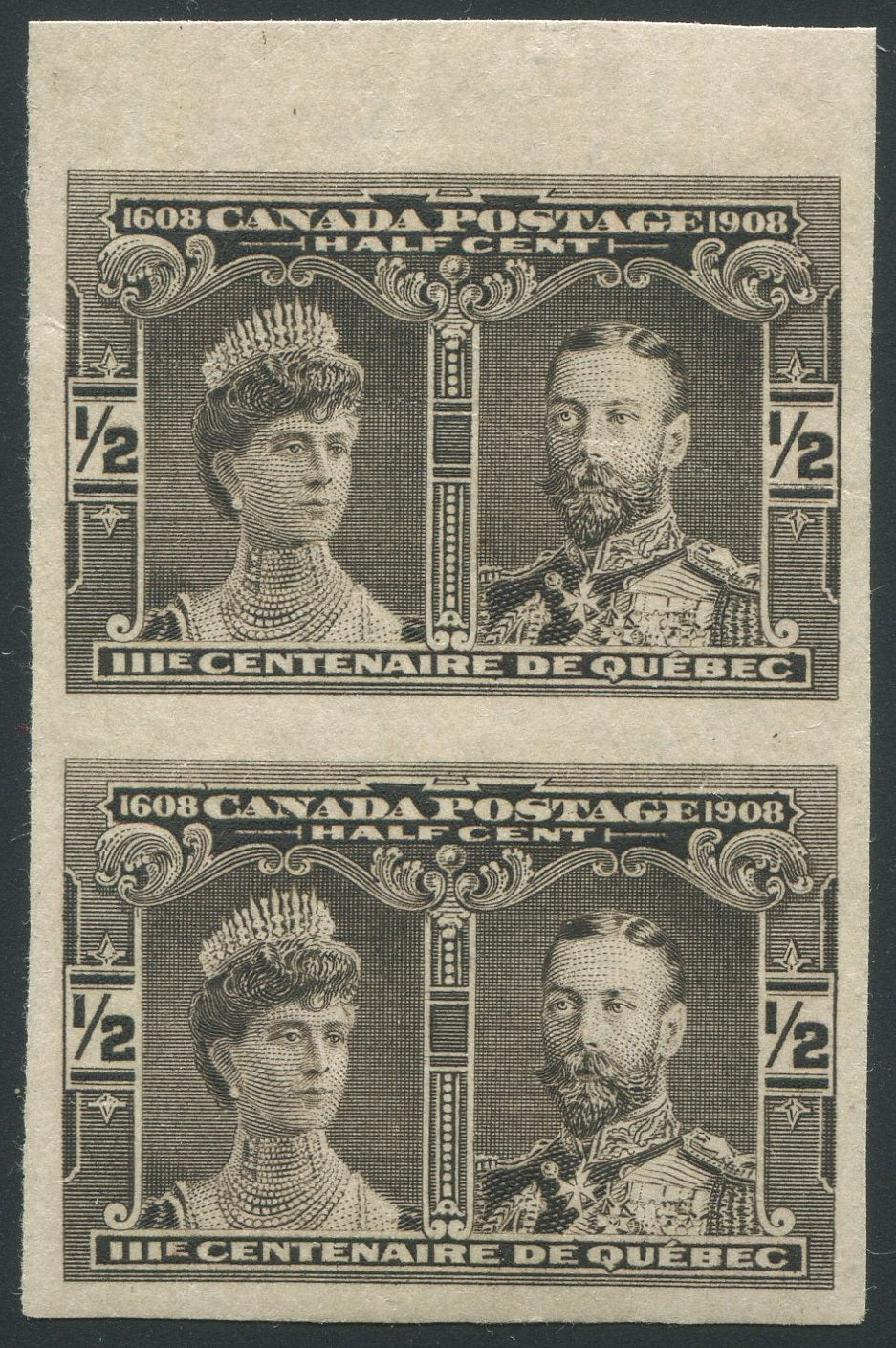 0096CA1906 - Canada #96a - Mint Imperf Pair