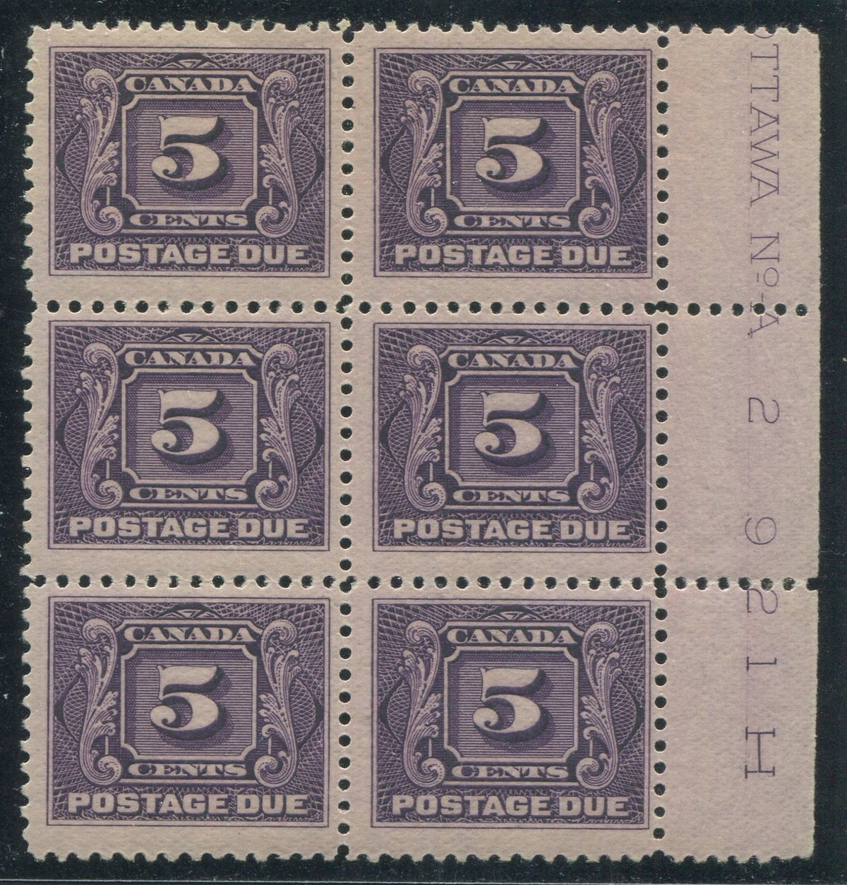 0120CA1710 - Canada J4a - Mint Plate Block of 6