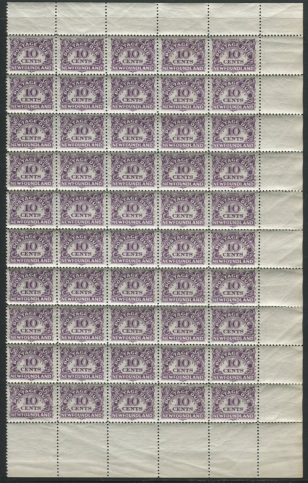 0296NF1708 - Newfoundland J7, J7i, J7ii - Mint Half Sheet