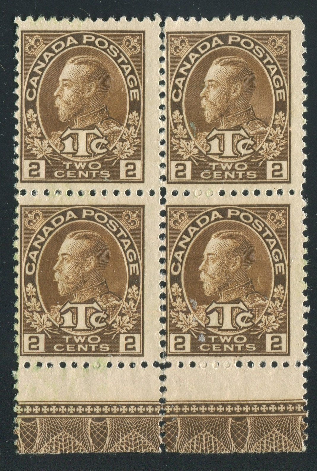 0163CA1710 - Canada MR4 - Mint Lathework Block of 4