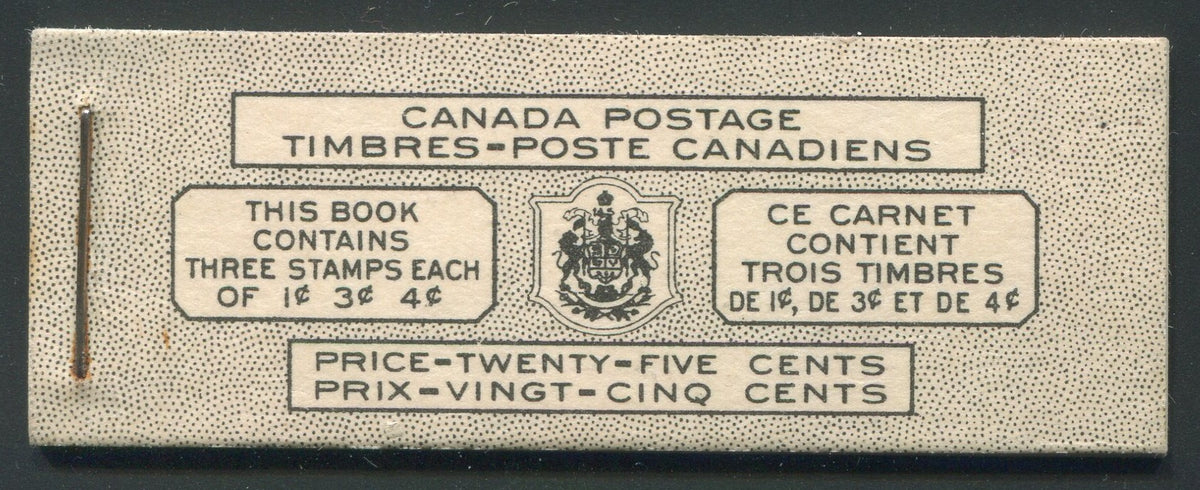 0249CA1912 - Canada BK38d - Complete BILINGUAL Booklet