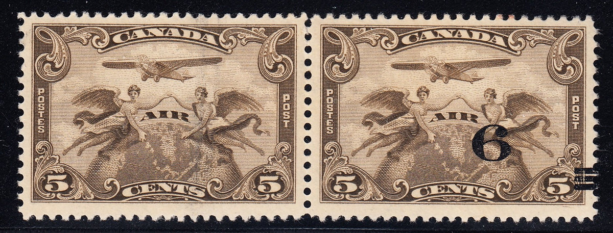 0501CA1708 - Canada #C3d - Mint Pair, One Without Surcharge