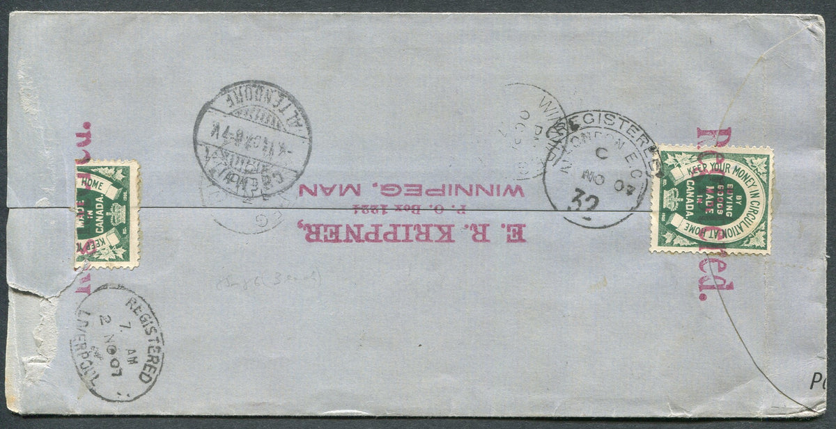 0085CA1908 - #85/86, 89, 90 on Foreign Destination Cover