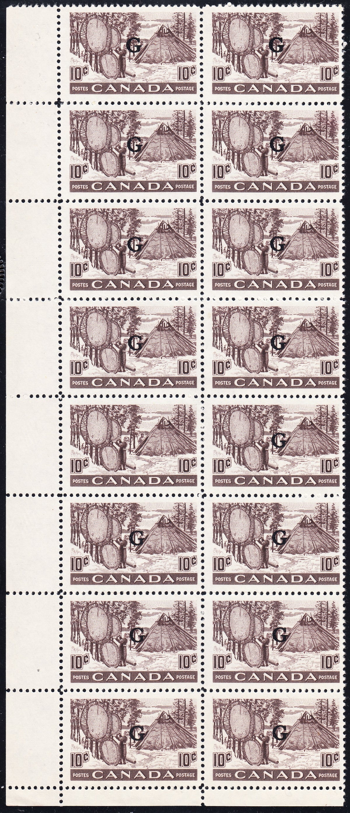 0375CA1712 - Canada O26a - Mint Block of 16, Missing &#39;G&#39; Variety