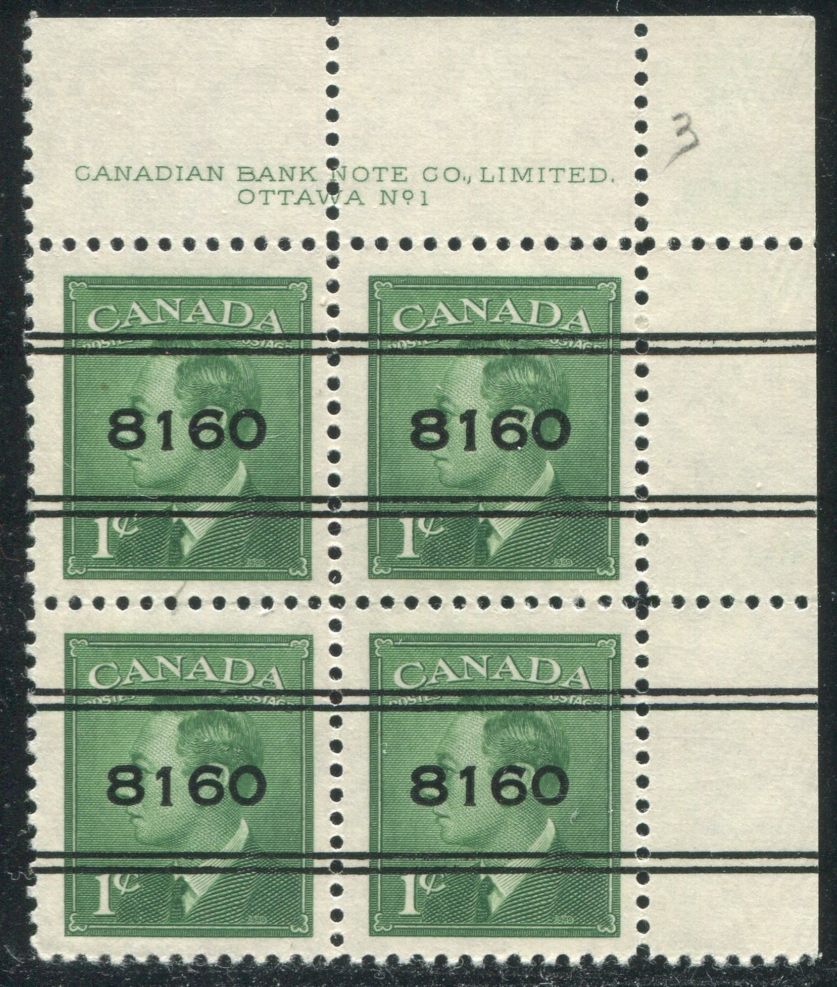 CALG004284 - CALGARY 4-284 Precancel Plate Block
