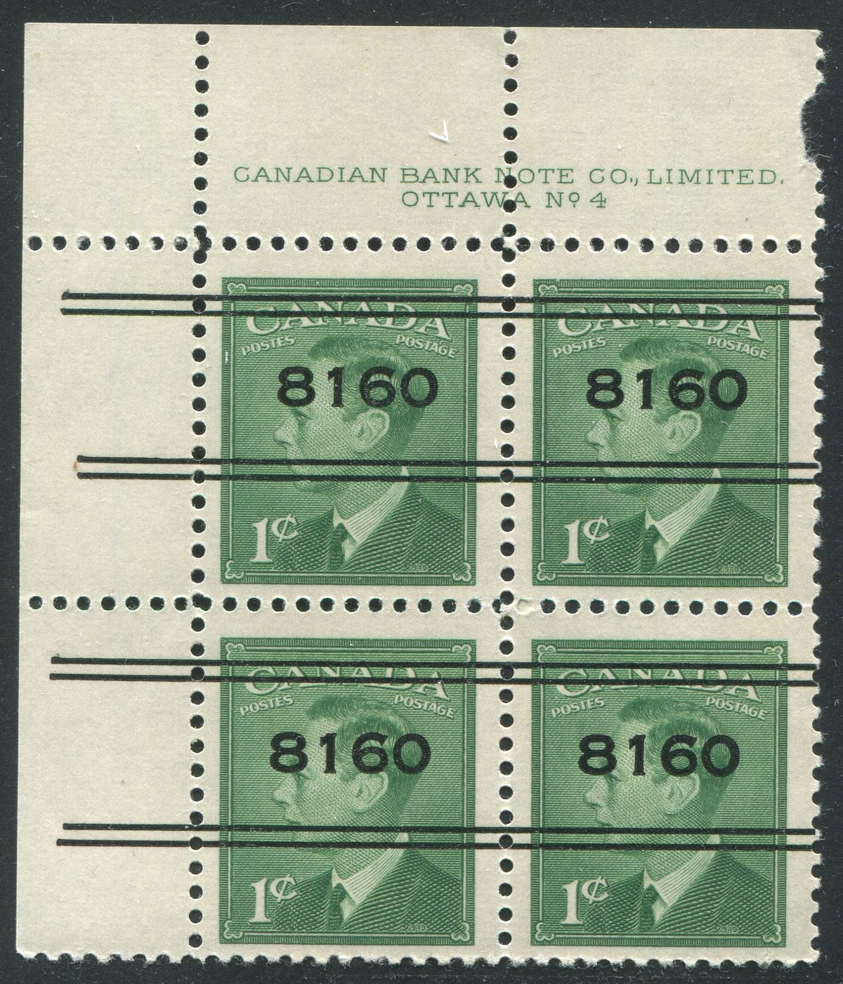 CALG004284 - CALGARY 4-284 Precancel Plate Block