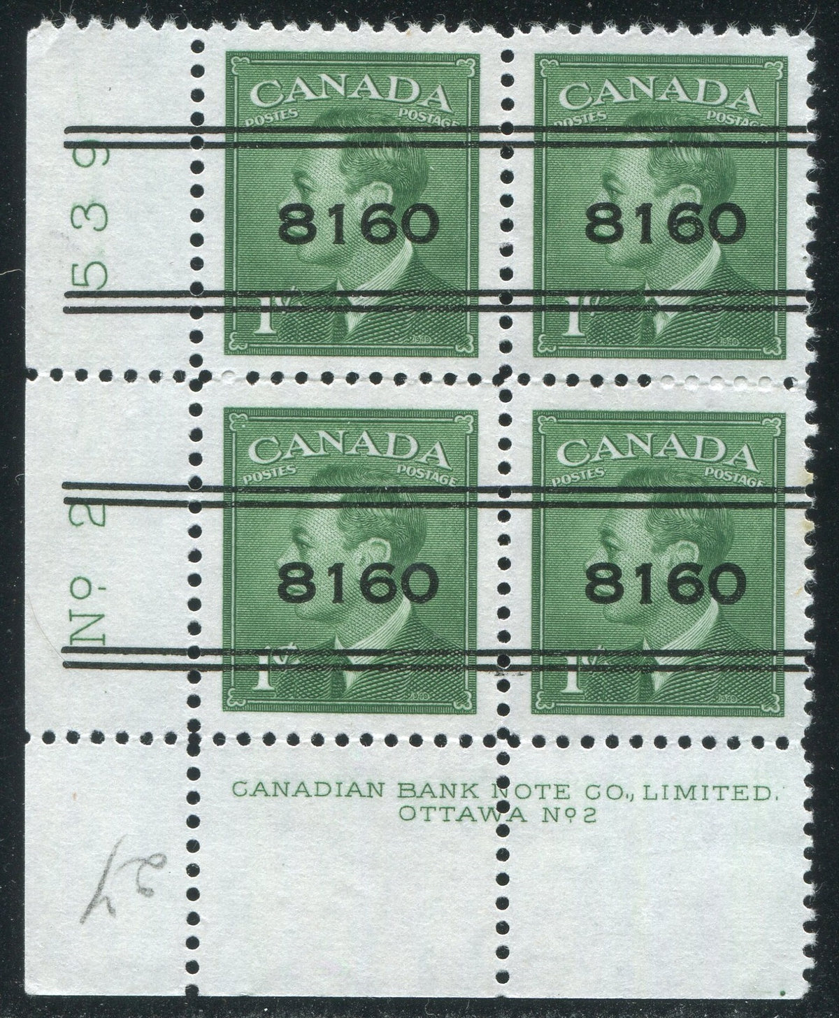 CALG004284 - CALGARY 4-284 Precancel Plate Block