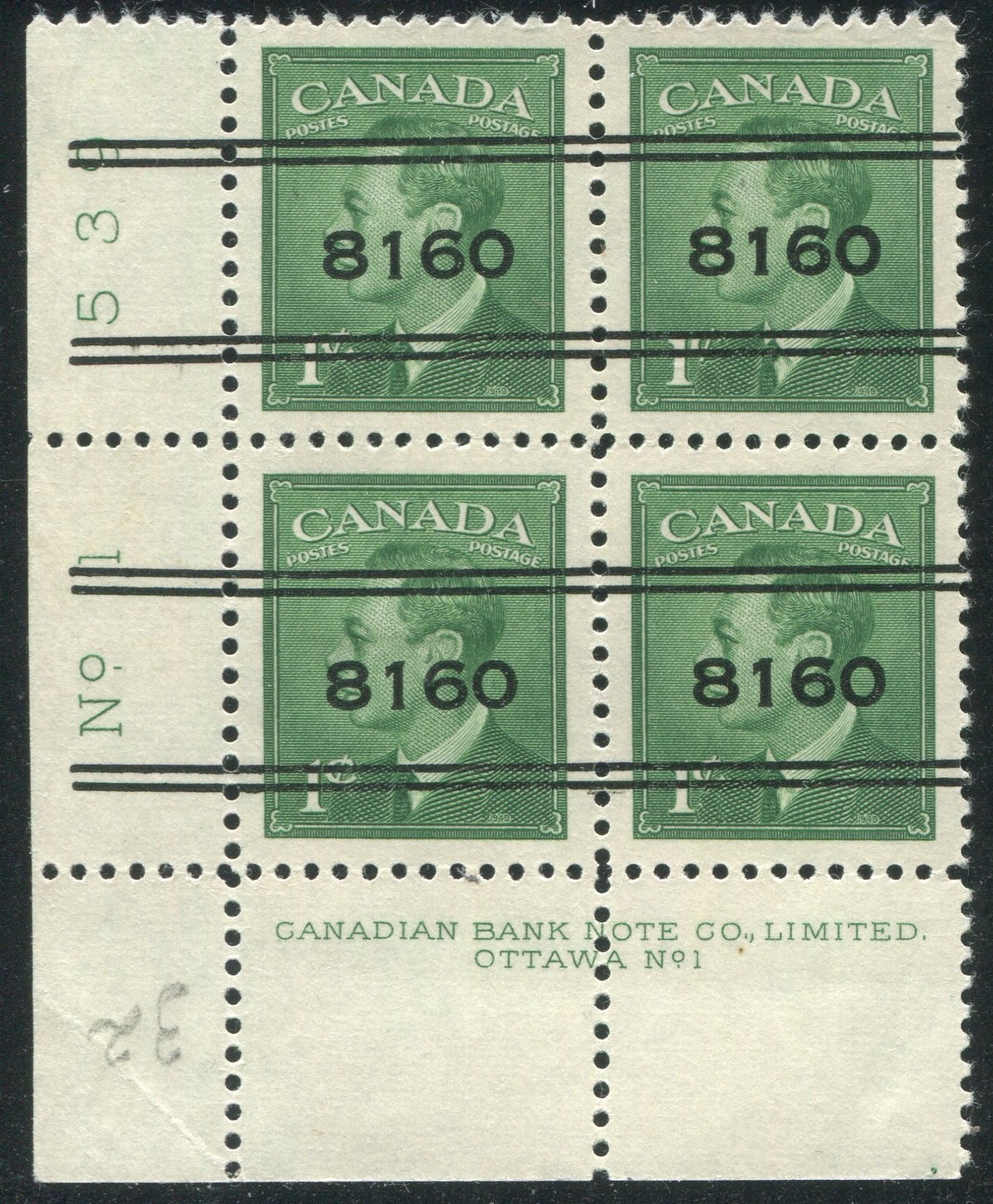 CALG004284 - CALGARY 4-284 Precancel Plate Block
