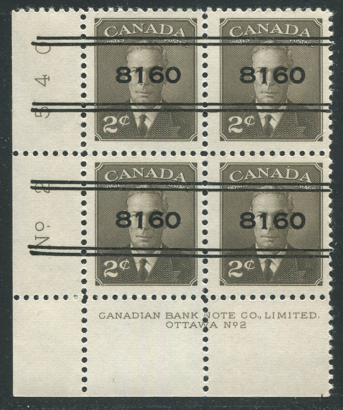 CALG004285 - CALGARY 4-285 Precancel Plate Block