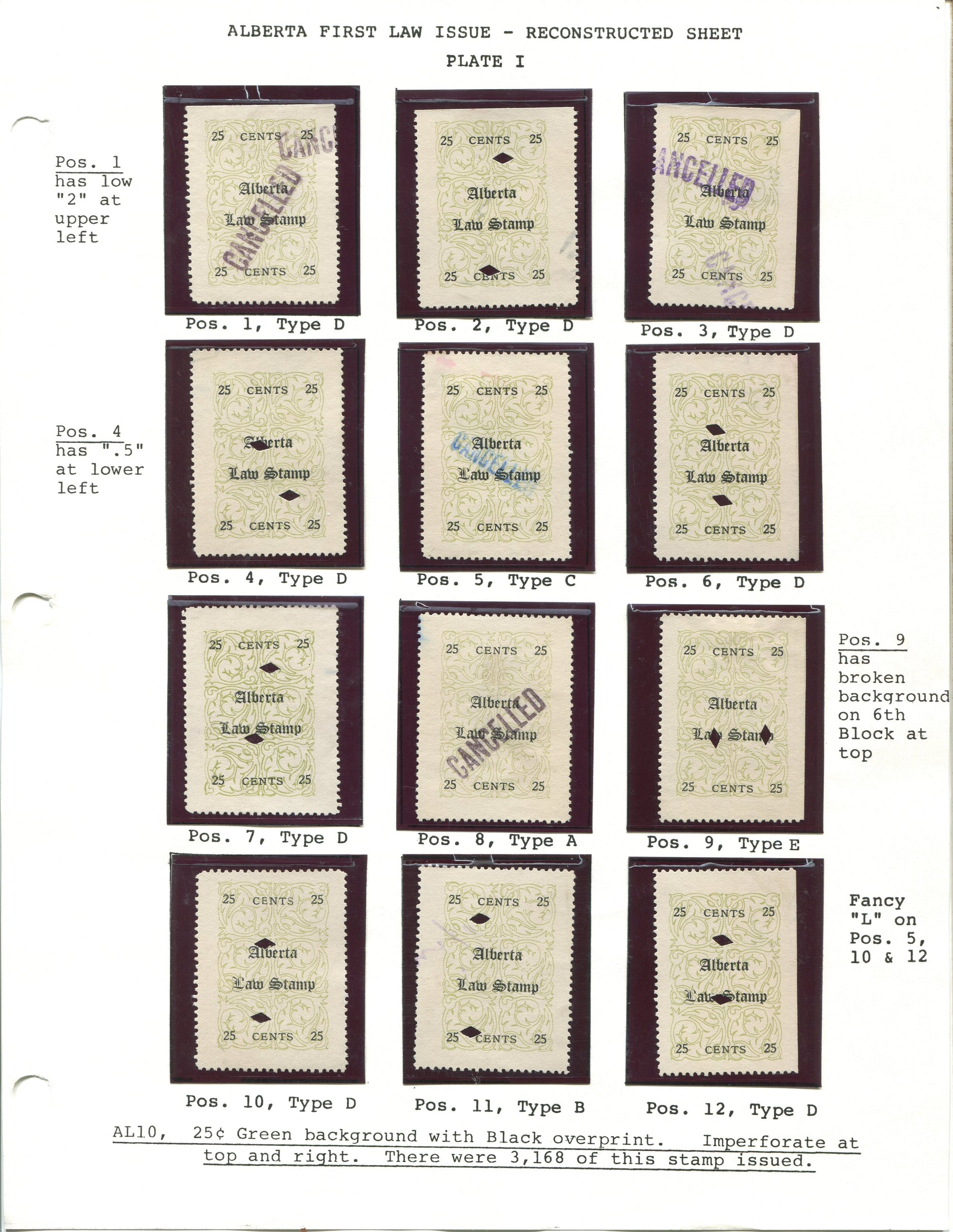 0010AL1709 - AL10 - Used Reconstructed Sheet - Deveney Stamps Ltd. Canadian Stamps