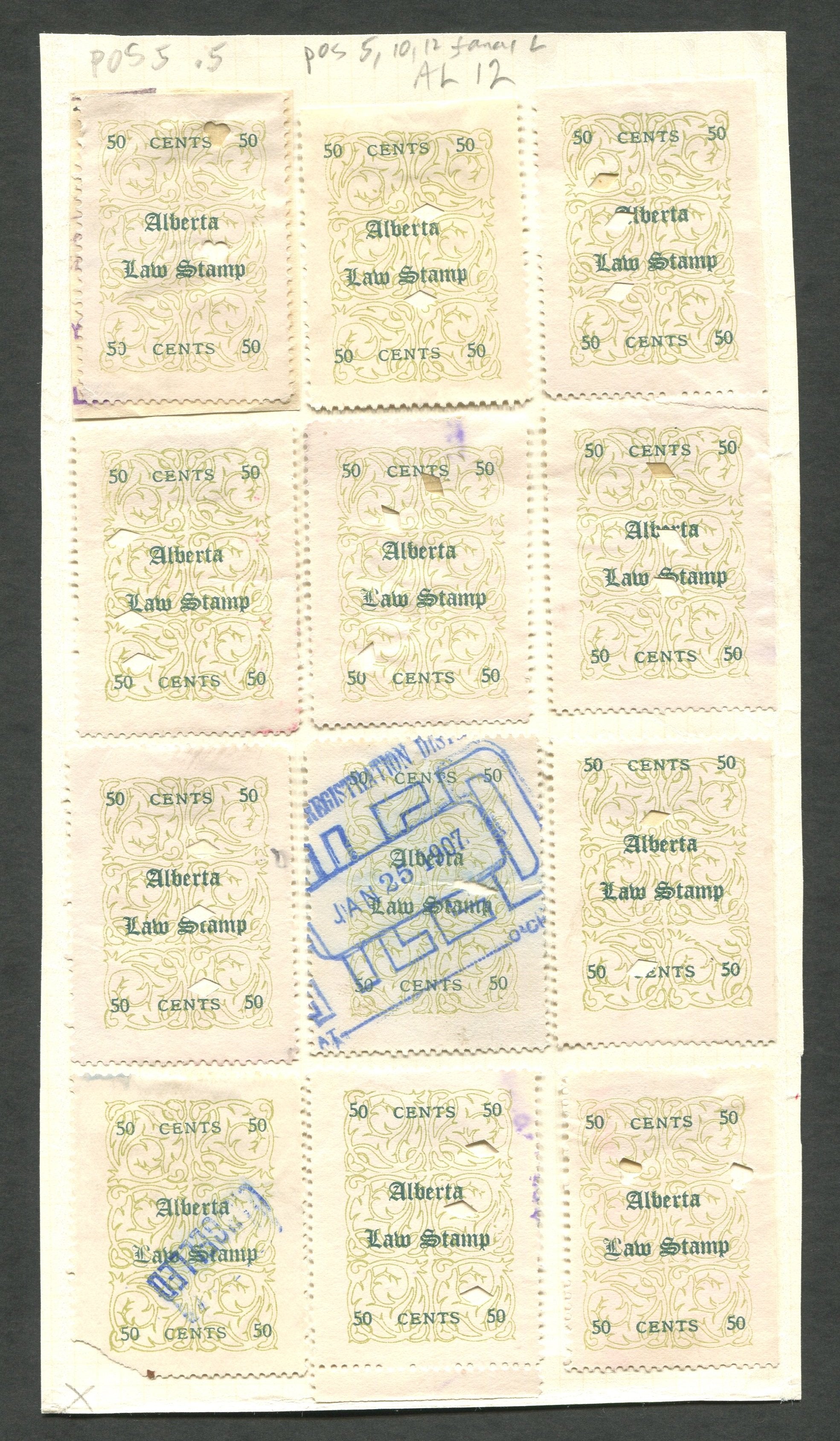 0012AL1709 - AL12 - Used Reconstructed Sheet - Deveney Stamps Ltd. Canadian Stamps