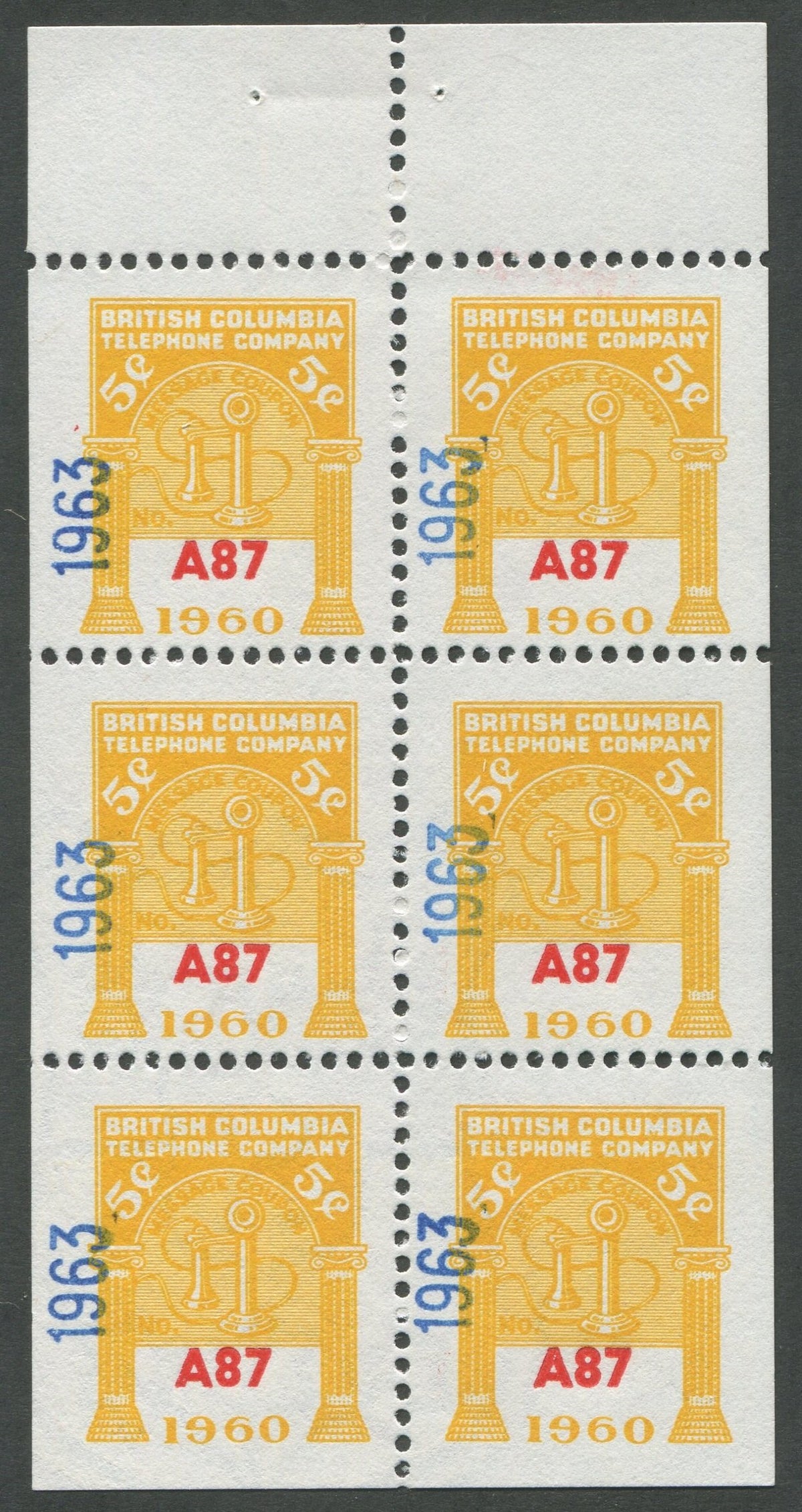 0297BC1708 - BCT199 - Mint Booklet Pane, Watermarked