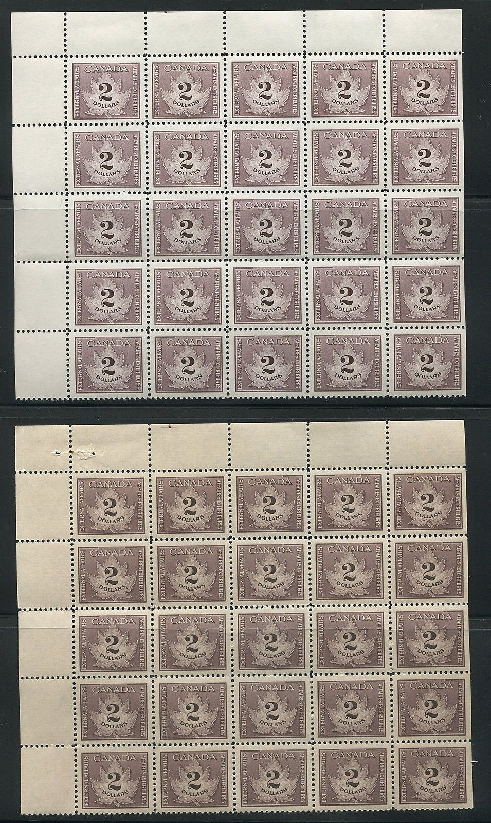 0021CF1708 - FCF4, 4a - Mint Blocks of 25
