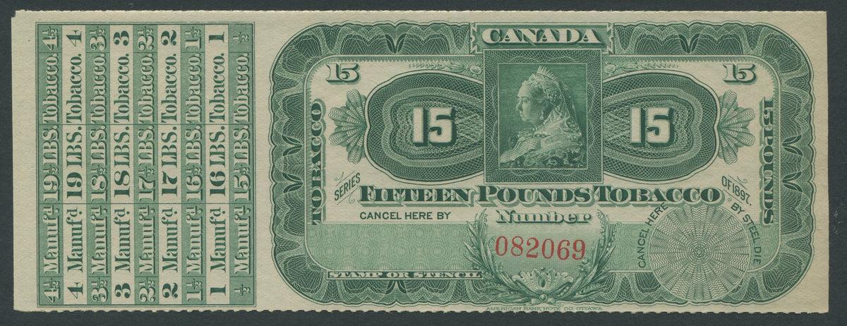 0150FT1708 - 15 Pounds Tobacco - Mint Label, 1897