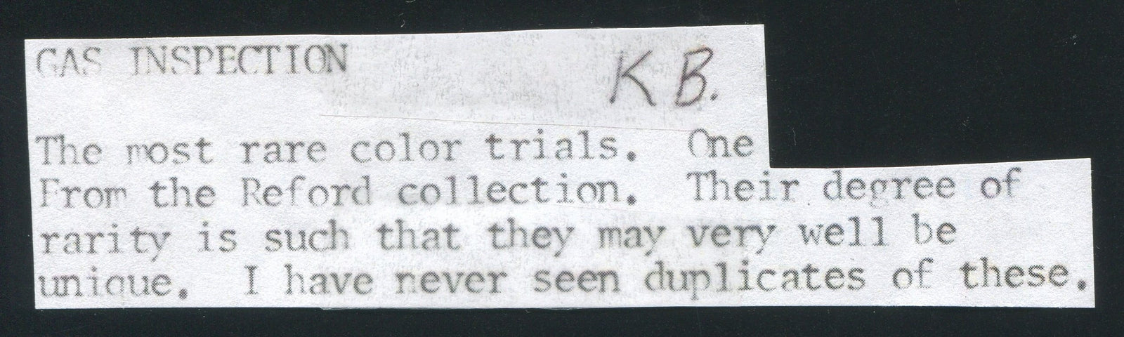 0007FG1709 - Gas Inspection $4 Trial Colour Proof - Deveney Stamps Ltd. Canadian Stamps