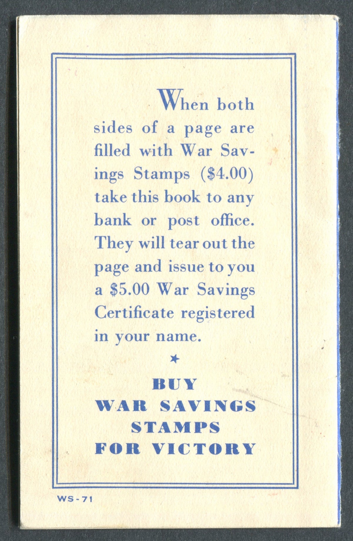 0005WS1711 - FWS - War Savings Stamp Book