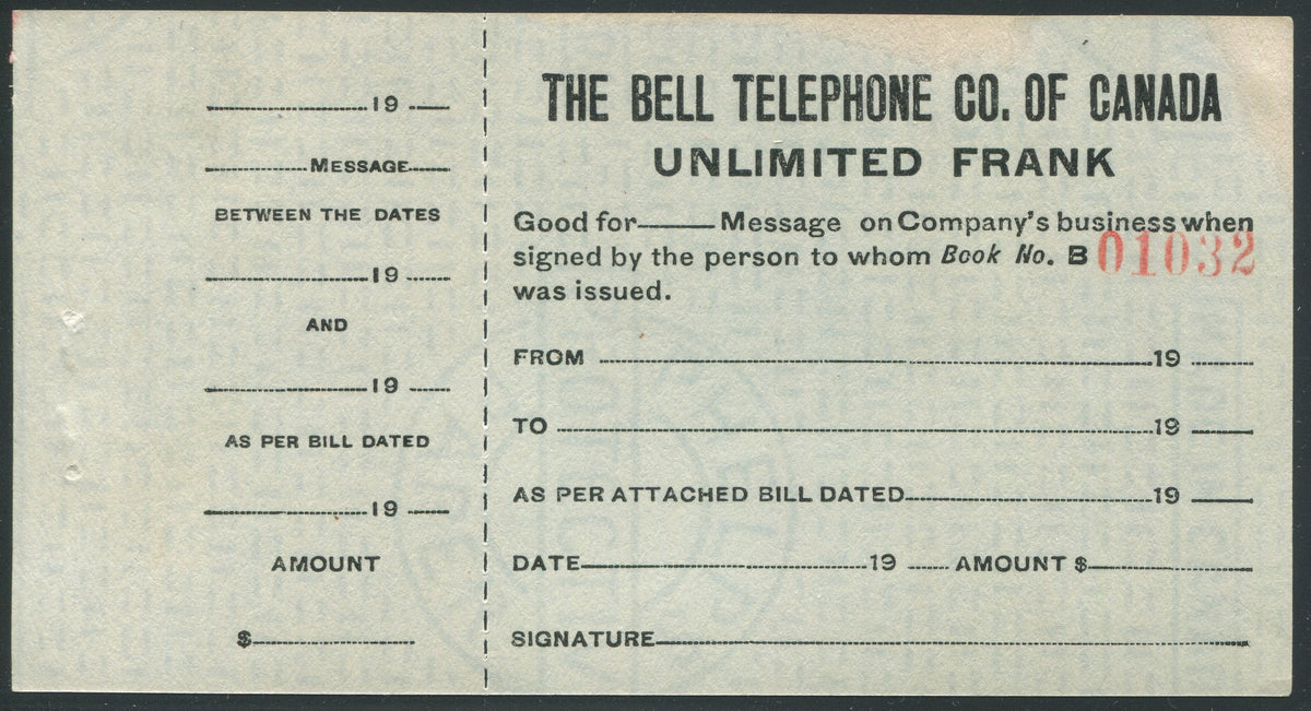 0115BT1905 - Bell Telephone Co. Unlimited Frank