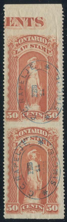 0052ON1902 - OL52a - Used Vertical Imperf Pair