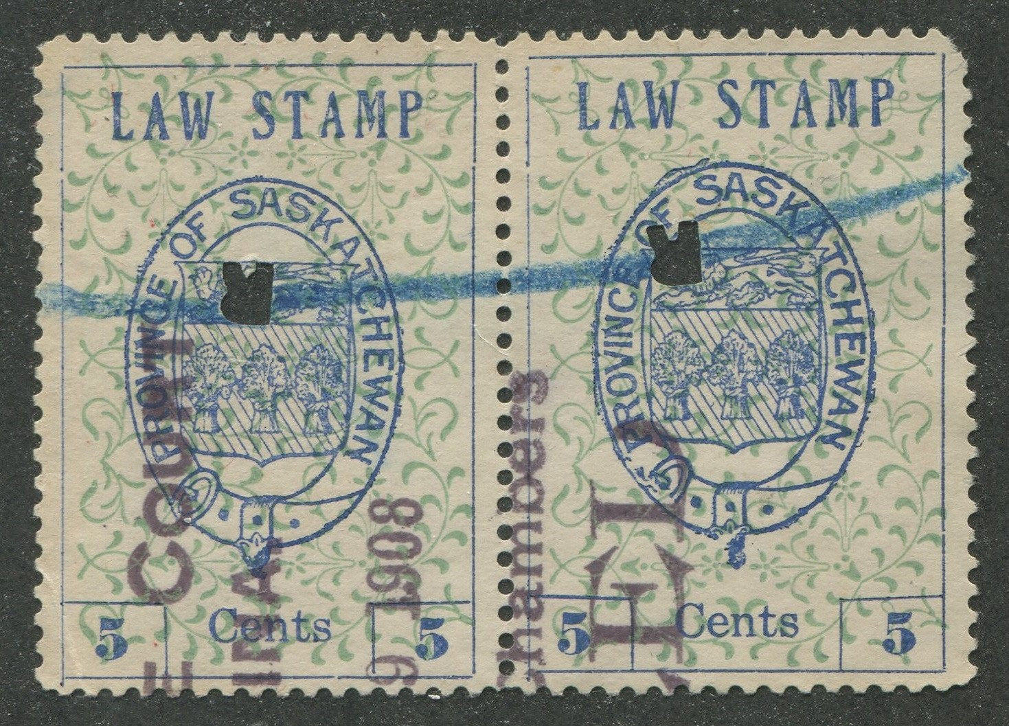 0001SL1707 - SL1 - Used Pair - 'Broken Buckle' - Deveney Stamps Ltd. Canadian Stamps