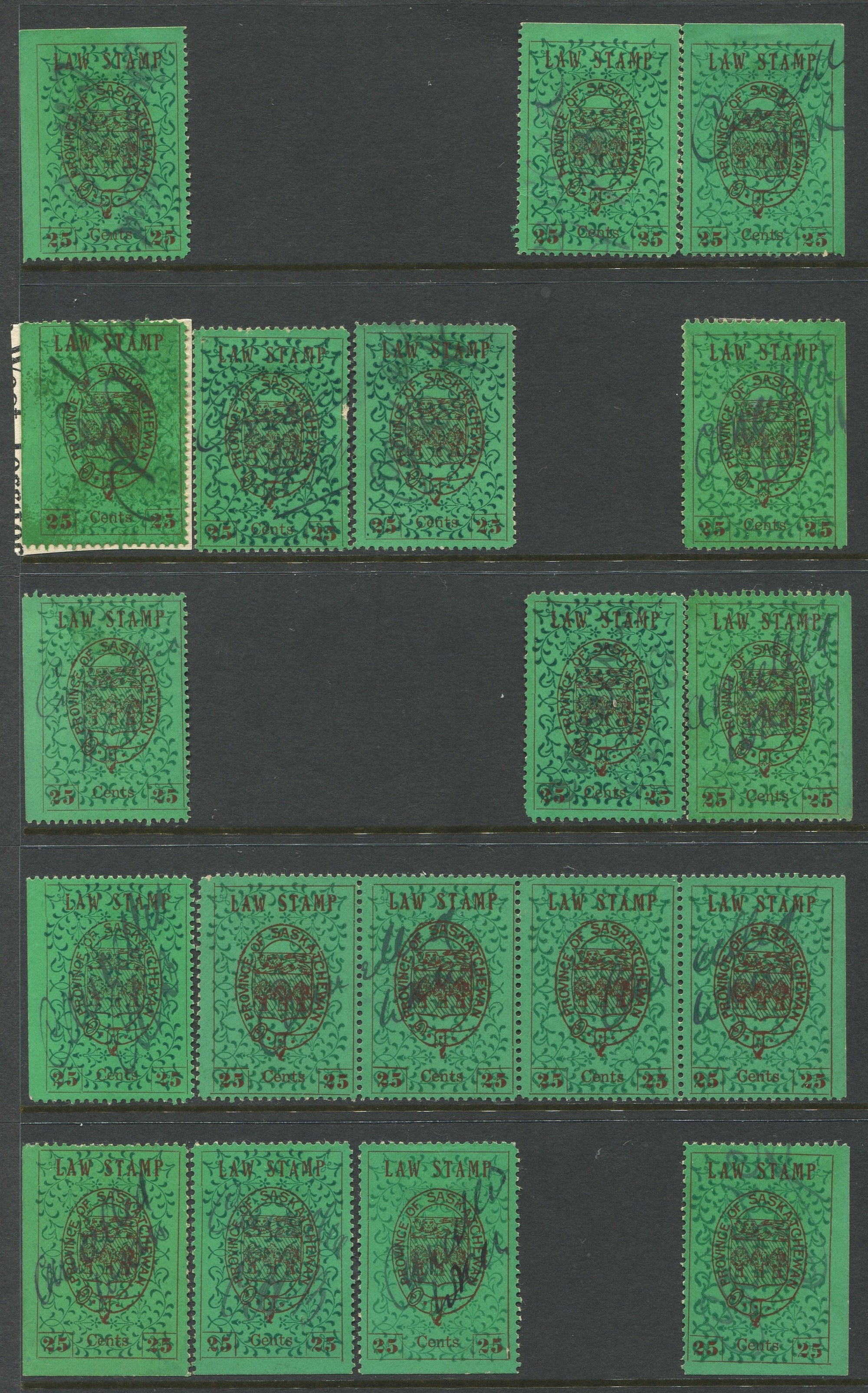 0004SL1709 - SL4 - Used Partially Reconstructed Sheet - Deveney Stamps Ltd. Canadian Stamps