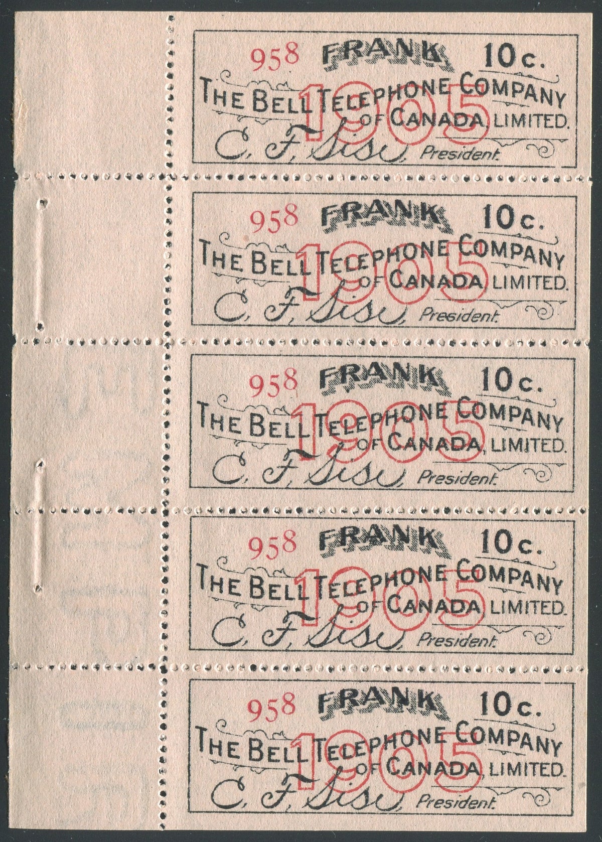 0131BT1907 - TBT17a - Mint Booklet Pane, Watermarked