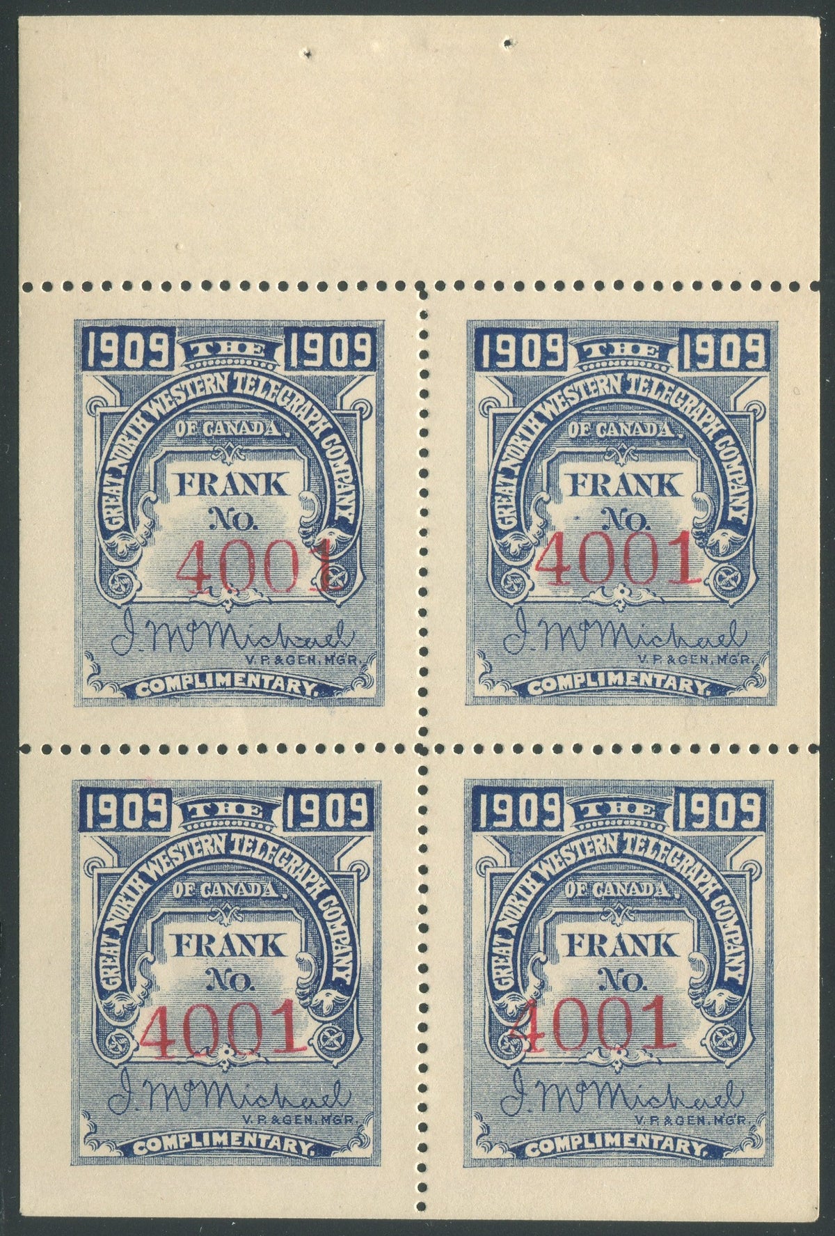 0069GN1907 - TGN20 - Mint Booklet Pane