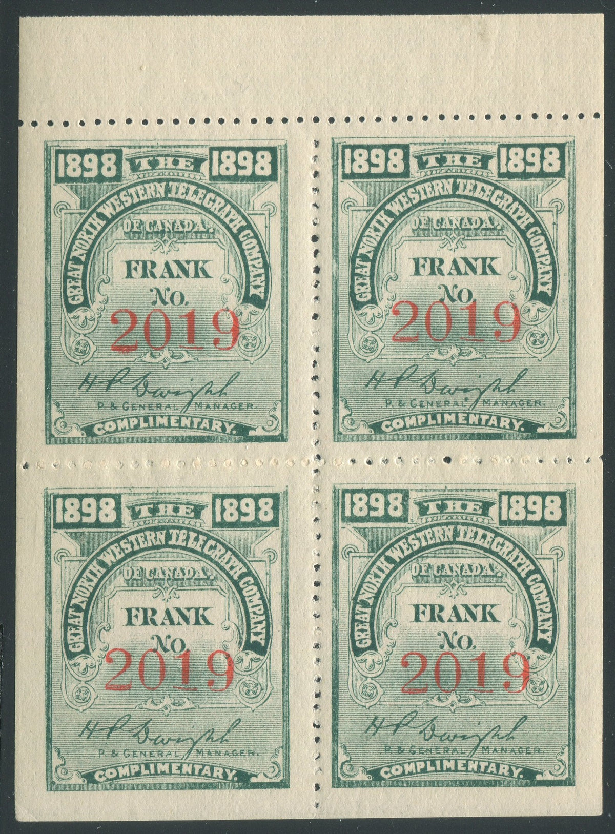 0058GN1907 - TGN9 - Mint Booklet Pane