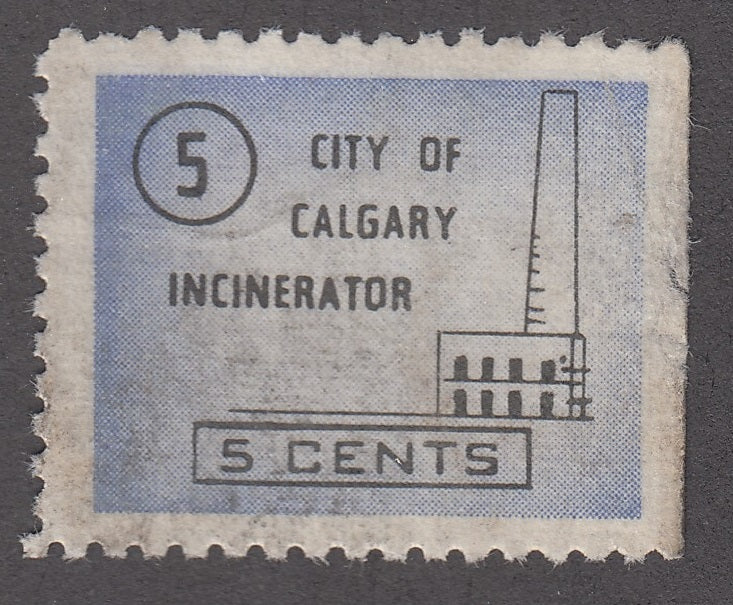 0080AL1808 - City of Calgary Incinerator Stamp - Mint, Unlisted