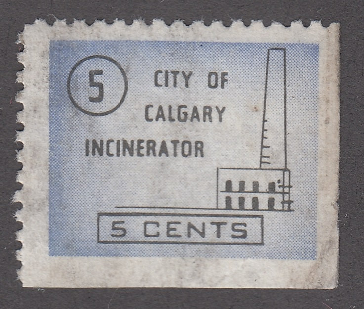 0080AL1803 - City of Calgary Incinerator Stamp - Mint