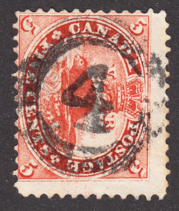 0015CA2203 - Canada #15  -  4-Ring Numeral Cancel &#39;4&#39;