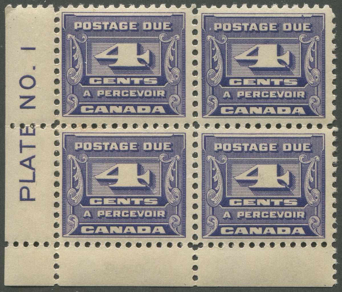 0129CA2303 - Canada J13 - Mint Plate Block of 4