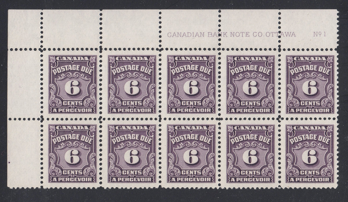 0135CA2104 - Canada J19 - Mint Large Plate Block