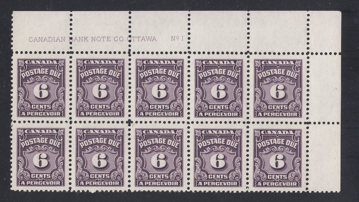 0135CA2104 - Canada J19 - Mint Large Plate Block