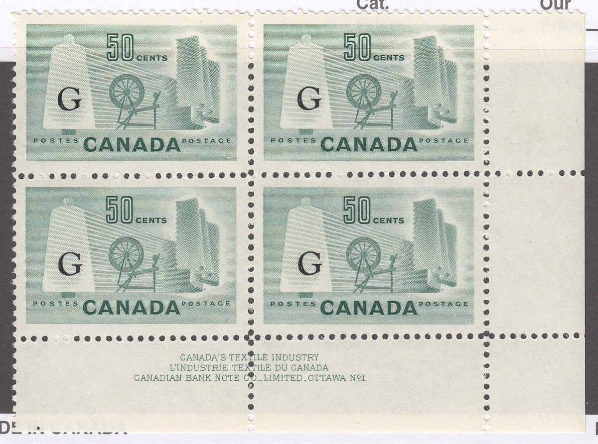 0387CA2104 - Canada O38a - Mint Plate Block