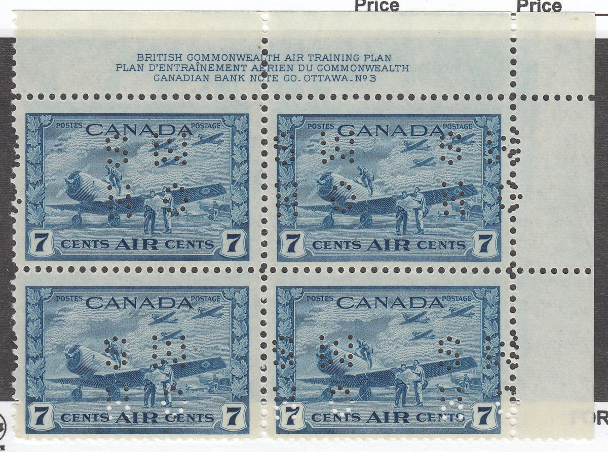 0336CA2104 - Canada OC8 &#39;C&#39; - Mint Plate Block