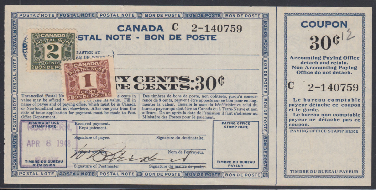 0002PS2204 - FPS2, 4 - Used on Postal Note