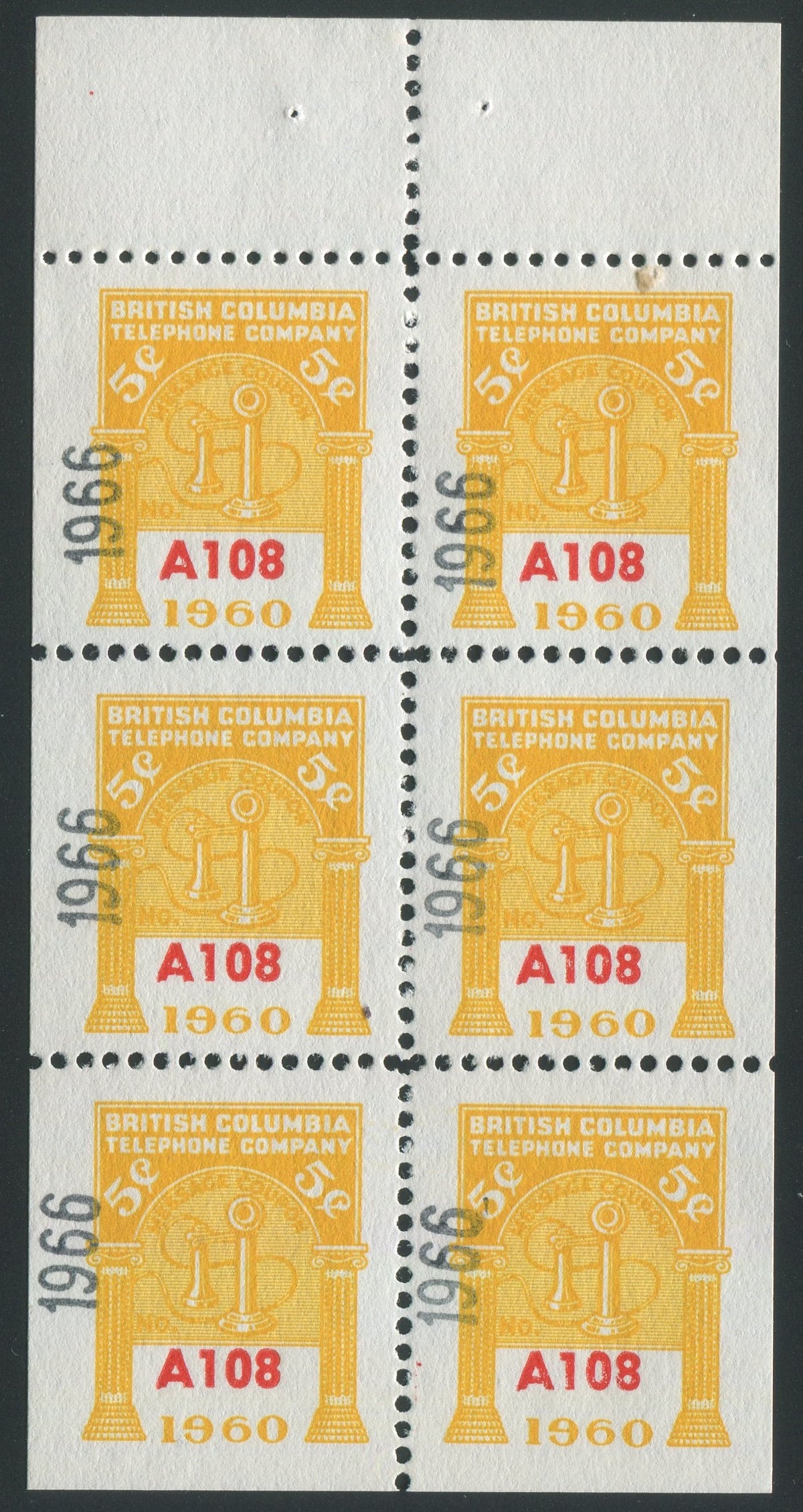 0306BC2302 - BCT208 - Mint Booklet Pane, Watermarked